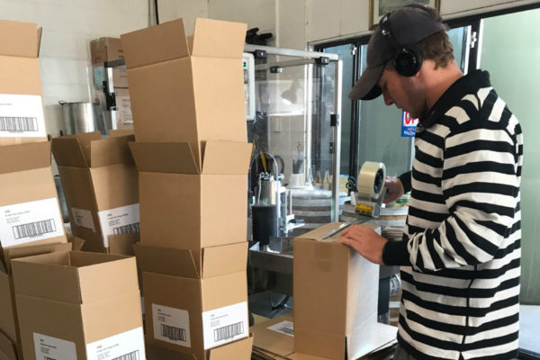 Processing wholesale vinegar orders at Goulter's